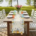 thumbnail image 4 of Table Runners 120 Inches Long Dress Scarves, Daisy Spring Floral Farmhouse Coffee/Dining/Kitchen Table Runner for Living Room, Farmhouse Botanical Green Leaves 13x120 Inch, 4 of 9