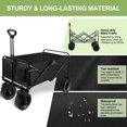 thumbnail image 5 of Collapsible Folding Wagon Cart, Portable Heavy Duty Large Capacity Outdoor Garden Cart with Big All Tettain Wheels and Side Pocket, Foldabel Utility Beach Wagon for Camping Sports Shopping, Picnic, 5 of 7