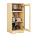 thumbnail image 2 of Palace Imports 100% Solid Wood 3-shelf Bookcase with Adjustable Shelves and Clear Glass Door, Yellow, 2 of 6