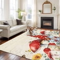 thumbnail image 2 of 5'x7' Area Rugs, Red Mushroom Gnomes Indoor Outdoor Area Rug for Living Room Bedroom, Spring Botanical Eucalyptus Leaves Washable Bathroom Rugs Kitchen Floor Carpet Mats Home Decor Aesthetic, 2 of 8