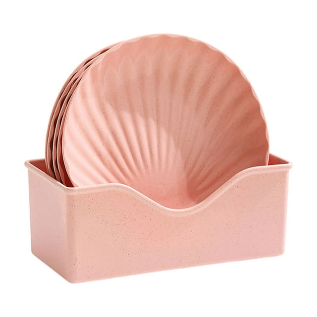 Bwiyojiz Count 5pcs 5.9"L Creatives Shells Smalls Plates Desktop Spit Bones Garbage Crumbss Tray Home Loading Snacks Nut Tableware Set Food Kitchenware, Plastic, Gifts for Friend