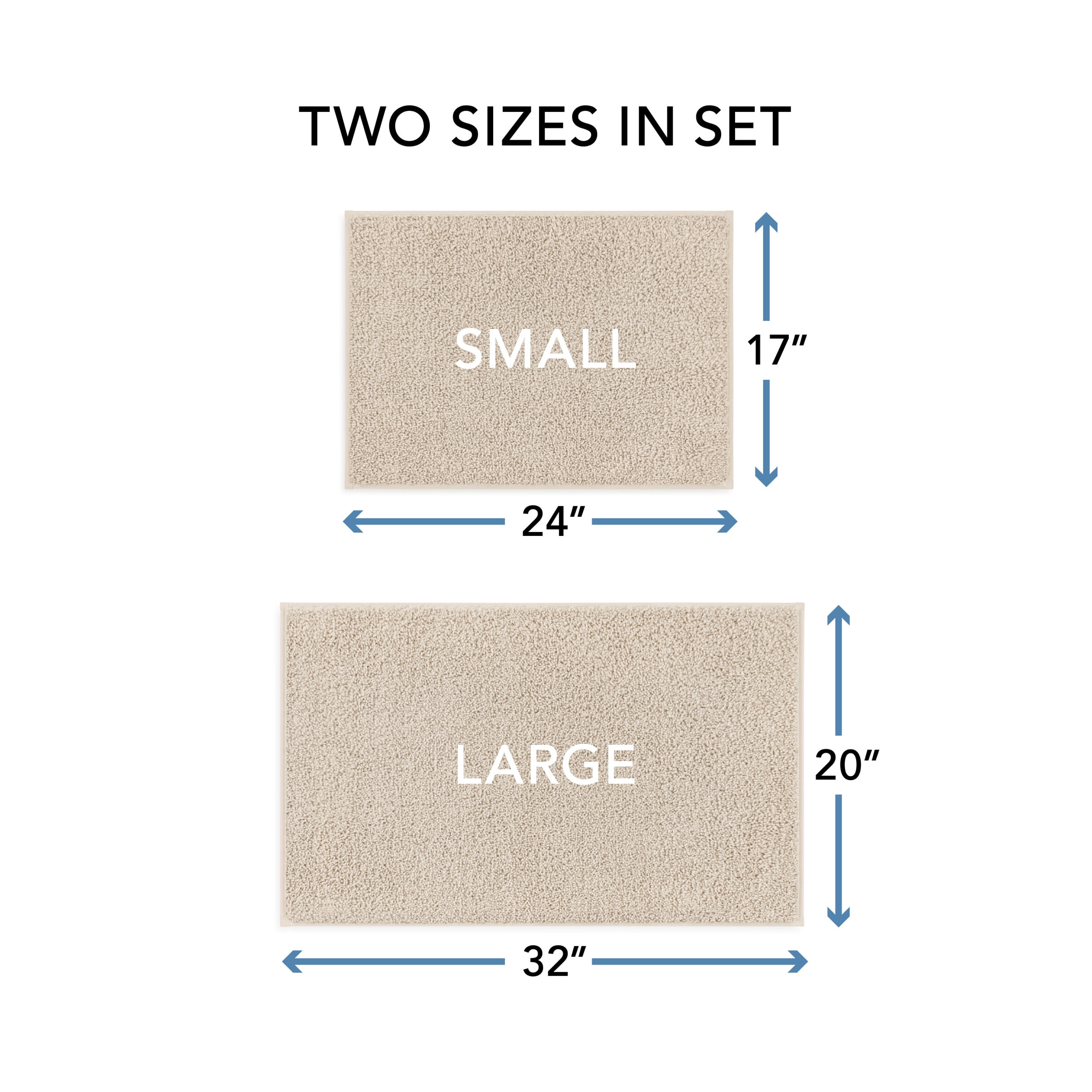 Mainstays 2-Piece Super Soft Polyester Bath Rug Set, Papyrus Beige