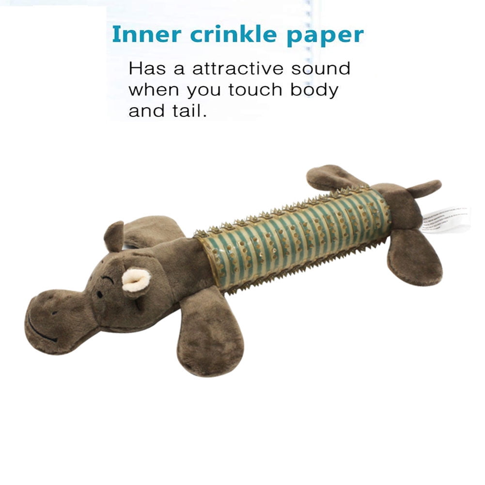 Kepooman Dog Chew Toy for Teething Chewing and Playtime, No Stuffing Plush Animal Dog Squeaky Toy, Single, Hippo Kepooman Dog Chew Toy for Teething Chewing and Playtime, No Stuffing Plush Animal Dog Squeaky Toy, Single, Hippo