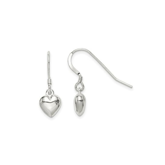 Gem & Harmony Sterling Silver Heart Dangle Earrings for Women
