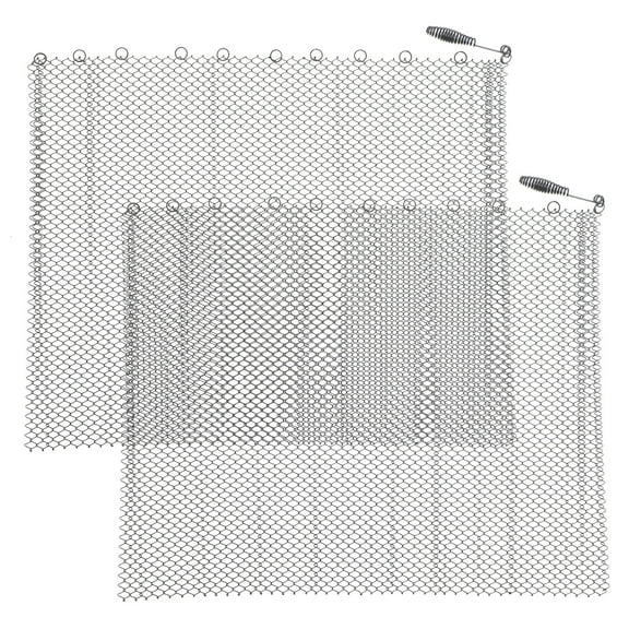 OUNONA Set of 2 Fireplace Mesh Screen Curtains with Handles - Screen Panels for Home