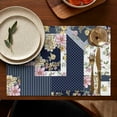 thumbnail image 4 of Pioneer Flower Floral Print Pattern Summer Placemats Table Placemats Set Of 6-Linen Kitchen Washable Placemats Table Mats 12x18 Inch Non-Slip Heat Resistant, 4 of 5