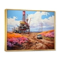 thumbnail image 2 of Designart "Resonance of Pink Oil Rigs" Oil Rigs / Fields Floater Framed Canvas Wall Art, 2 of 7