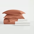thumbnail image 5 of Noble Linens 8 Piece Solid Duvet Bundle in Clay, Full, 5 of 5