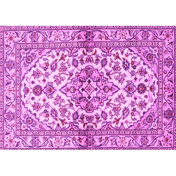 Ahgly Company Indoor Rectangle Medallion Pink Traditional Area Rugs, 5' x 8'