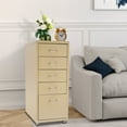 thumbnail image 3 of 5 Tiers Office Storage Cabinet Modern Bedroom Storage Cabinet Movable Cabinet Beige, 3 of 12