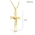 thumbnail image 2 of Men's 14K Yellow Gold Big INRI Jesus Christ Crucifix Cross Pendants Necklaces Orthodox Long Chain Necklaces Male Gifts Jewelry, 2 of 5