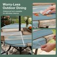 thumbnail image 5 of Round Outdoor Tablecloth with Umbrella Hole and Zipper, Blue Beige Brown Vintage Tablecloth with Elastic Waterproof, Retro Farmhouse Elegant Pastoral Patio Table Covers for 31" - 35" Pool Tables, 5 of 9