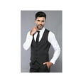 thumbnail image 4 of Men 3pc European Vested Suit WESSI J.VALINTIN Extra Slim Fit JV27 Black Stripe, 4 of 9