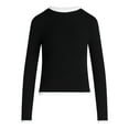 thumbnail image 5 of Scoop Women’s Double Layer Rib Tee with Long Sleeves, Sizes XS-XXL, 5 of 5