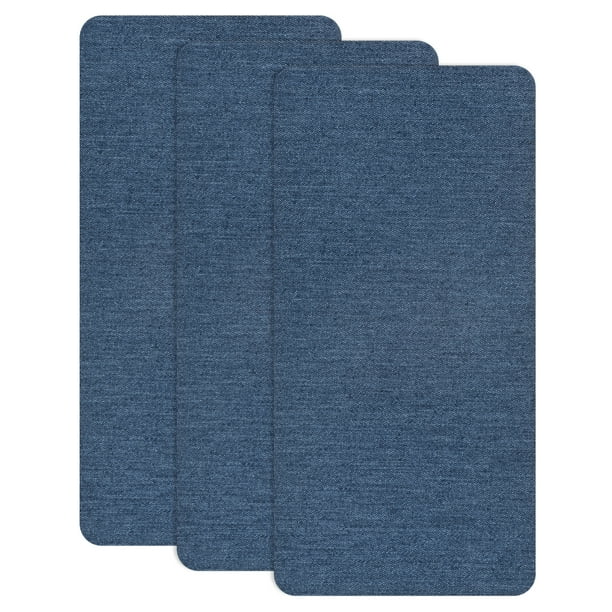 Uxcell 3-Pack Parches de Reparación de Poliéster, 7.9 x 3.9" Parches de Reparación de Tela Autoadhesivos para Sofás, Azul Marino de Mezclilla