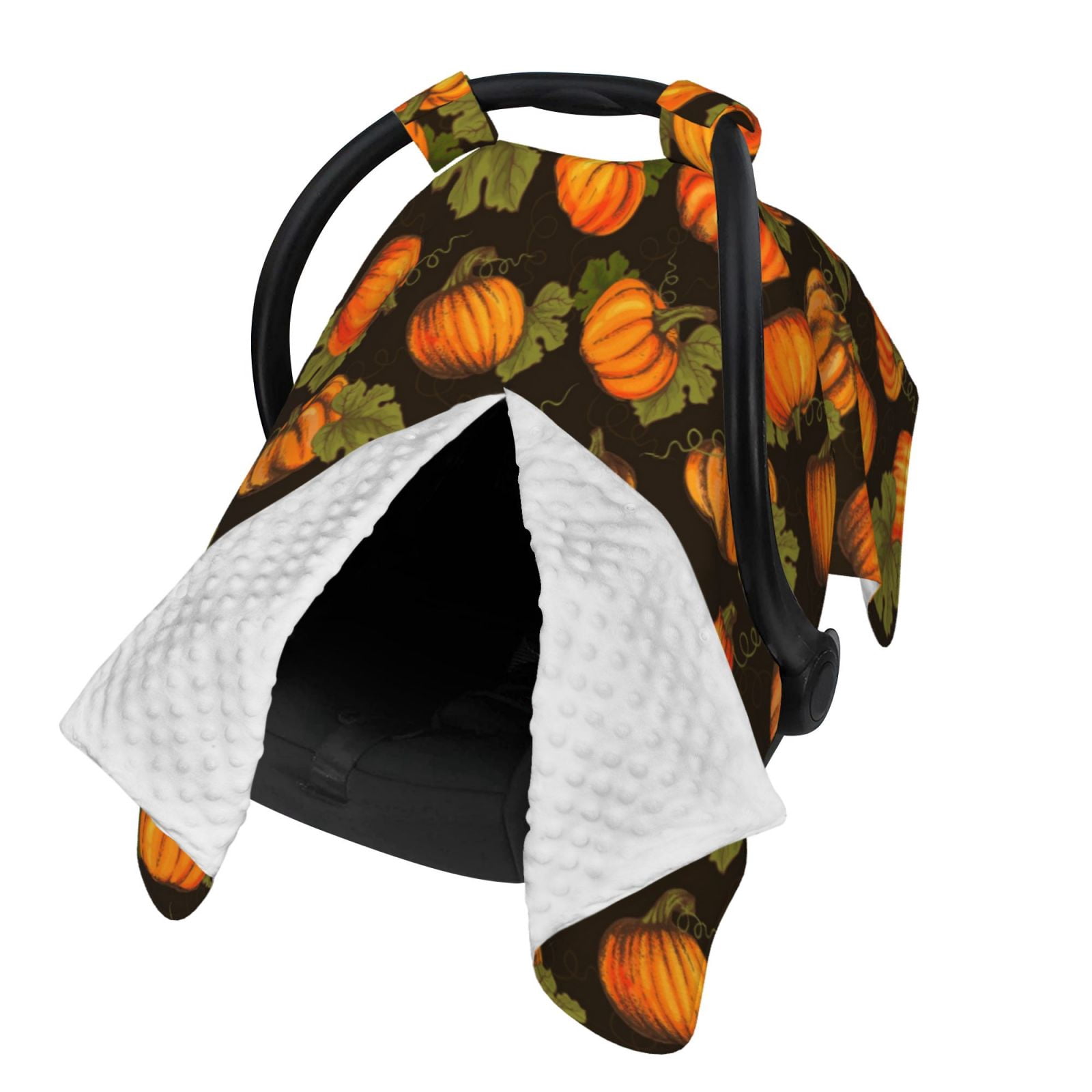 Naloa Orange Pumpkin Baby Car Seat Cover, Breathable Baby Carrier Cover, Multiuse Baby Carrier Cover & Nursing Breastfeeding Cover