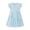 Blue, variant on Girls Summer Puff Sleeve Dress, Light Blue Asymmetric Tiered Skirt, Sweet Cotton Party Dress for Toddler & Little Girls (5-6Y)