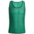 thumbnail image 4 of VBTAPA Men's See Through Tank Top Sheer Mesh Shiny Crop Top Sleeveless Stretchy Muscle Shirts Green M, 4 of 6