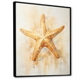 thumbnail image 2 of Designart "Golden Beige Starfish Simplicity" Starfish Floater Framed Canvas Art Print, 2 of 5