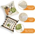 thumbnail image 5 of Happy Fall Pumpkin Decorative Throw Pillow Covers 16 x 16 Set of 4, Autumn Harvest Buffalo Plaid Check Stripes Cushion Case Decor, Thanksgiving Seasonal Farmhouse Home Sofa Couch Decoration, 5 of 5