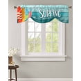 thumbnail image 2 of Tie Up Valance Curtain for Kitchen, Colorful Surfboard on Blue Wood Board Rod Pocket Short Curtains Adjustable Tie-Up Shade Valances, Summer Sports Window Treatment for Bathroom Living Room Bedroom, 2 of 7