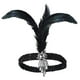 thumbnail image 1 of Diadema de plumas YONGSHENG tocado de aleta pluma negra borla plateada, 1 of 5