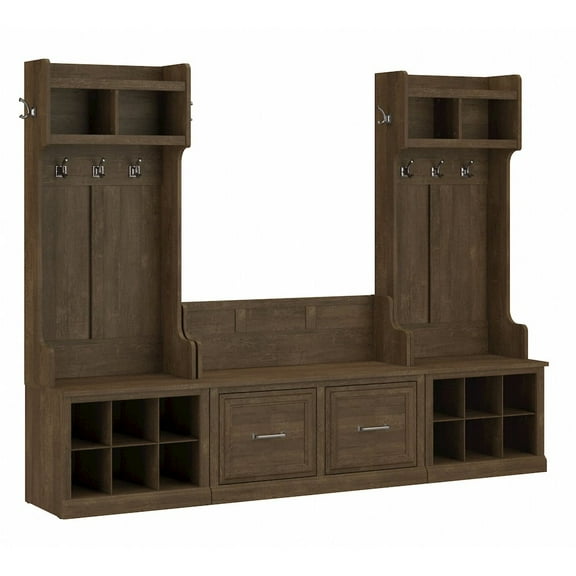 Woodland Entryway Storage Set with Doors in Ash Brown - Engineered Wood