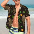 thumbnail image 7 of Pofeuu Sloth Doing Yoga Print Hawaiian Shirt for Men Sleeves Casual Button Down Summer Beach Dress Shirts T-Shirts,XX-Large, 7 of 7