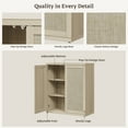 thumbnail image 6 of SICOTAS 30.51"W Modular Rattan Sideboard Buffet Cabinet with Adjustable Shelves & Pop-Up Door, Modern Farmhouse Credenza for Dining Room, Hallway & Foyer, Sand Oak, 6 of 10