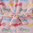 thumbnail image 4 of LYMAYTER ‌Kids Hooded Bathrobe Girls Flannel Dressing Gown Sleepwear Boys Spa Robe 1-7 Years, 4 of 7