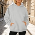 thumbnail image 2 of LIIPEE Casual Solid Color Hoodies For Women Long Sleeve Hooded Sweatshirts Ladies Autumn Winter Comfortable Daily Pullover With Pockets,XXXL, 2 of 4