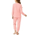 thumbnail image 4 of Mifsaly Two Piece Pajama Set for Girls Boys Plaid Print Long Sleeve Crewneck Pullover Tops and Jogger Pants Kids Lightweight Soft Casual Sleepwear, 4 of 6