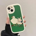 thumbnail image 2 of Compatible with iPhone Case,Cute Kawaii Bunny Duck PU Leather Bumper Camera Lens Protection Soft Shockproof Cover Phone Case (Green,iPhone 11), 2 of 6