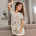 thumbnail image 3 of Logiee Animals Riding Across The Sky1 Print Nightgowns for Women,Soft Short-Sleeved Lightweight Sleepwear, Loose Sleepshirts, 3 of 6
