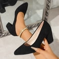 thumbnail image 5 of YLYL Women's Pumps Pointed Toe Chunky Block Heel Trendy Office Work Business Wedding Prom Dress Shoes, 5 of 9