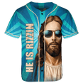 thumbnail image 2 of Lotusprinthandmade Funny Jesus Design Religious Christian Unisex Baseball Jersey XS-5XL Multicolor (4XL), 2 of 5