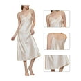 thumbnail image 3 of Deago Women's Satin Nightgown Sleeveless Long Slip Sleep Dress Silk V Neck Nightgowns Sleepwear (Champagne, 2XL), 3 of 5