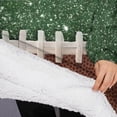 thumbnail image 3 of Oversized Wearable Blanket Hoodie,Green and Brown Football Stitch Pattern Sherpa Blanket Hoodie with Super Pockets,Super Warm Fuzzy Pullover for Women & Men, 3 of 6