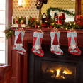 thumbnail image 3 of Magshion 4 pack 3D Christmas Stockings with Whimsical 3D Santa Characters, Classic Red and Grey Fireplace Hanging for Family Holiday Xmas Party Decorations, 3 of 9