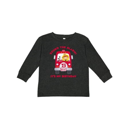 

Inktastic Fire Truck 5th Birthday Boy Gift Toddler Boy Girl Long Sleeve T-Shirt