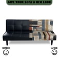 thumbnail image 5 of ZIATUBLES Geometric Color Blocks Stretch Sofa Slipcover Armless Futon Cover, Elastic Couch Cover Furniture Protector Dustproof Washable for Living Room Bedroom, 5 of 9