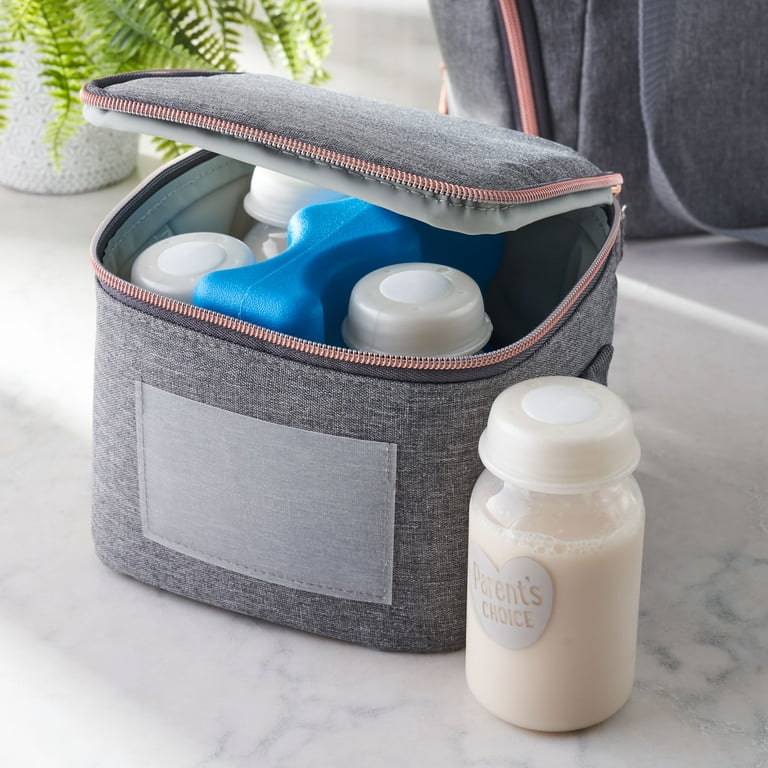 Travel Baby Milk Bag Portable Baby Milk Cooler Pump Bag Fresh Preservation  Bag with Ice Pack-Grey 