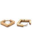 thumbnail image 3 of 304 Stainless Steel Rhombus Huggie Hoop Earrings Golden 17x20x3mm Pin: 1mm, 3 of 3