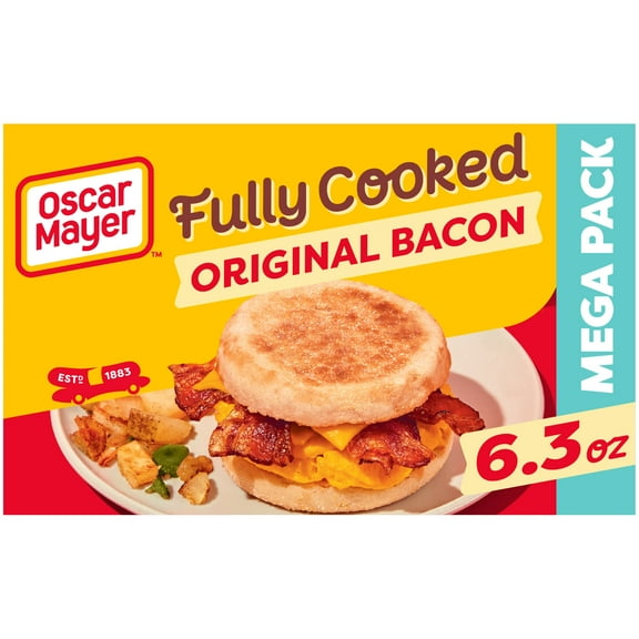 Oscar Mayer Original Fully Cooked Bacon Mega Pack, 6.3 oz Box, 23-25 slices