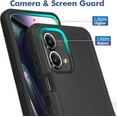 thumbnail image 3 of Motorola Moto G Stylus 5G 2024 Phone Case Shockproof Dust/Drop Proof 3 in 1 Full Body Rugged Heavy Duty Cover Black, 3 of 7