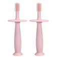 thumbnail image 1 of Set of 2 - Silicone Baby Toothbrushes with Suction Base, Choke Guard ，360 Degree Child Tooth Brush and Teether, 1 of 5