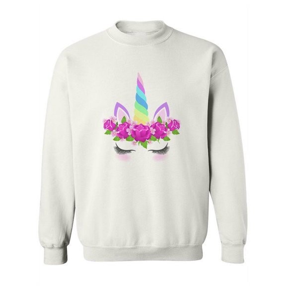 Rainbow Horn Unicorn Sweatshirt Women -Image by Shutterstock, Female Medium