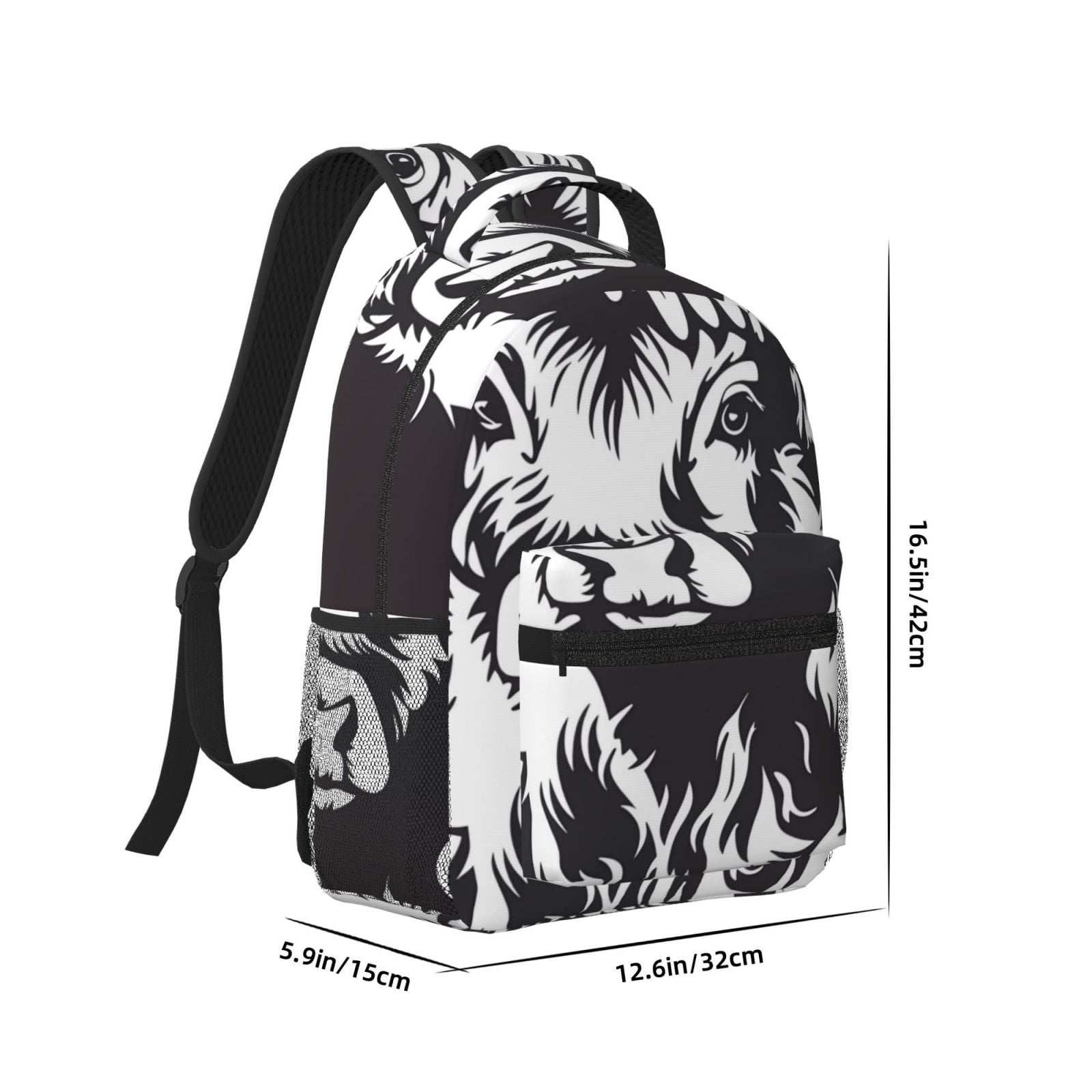 Xecao Floral Cow Silhouette Print Casual Backpack: A Computer Backpack Ideal for Men and Women, Perfect for College, School, or Daily Travels-One Size