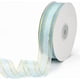 thumbnail image 1 of Cinta de organza azul de 50 yardas y 1 pulgada con borde dorado, metálica, transparente, de gasa de seda para envolver regalos navideños con carrete., 1 of 9