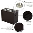 thumbnail image 5 of Pawhut Raised Pet Feeding Storage Station with 2 Stainless Steel Bowls Base for Large Dogs and Other Large Pets, Dark Brown, 5 of 9
